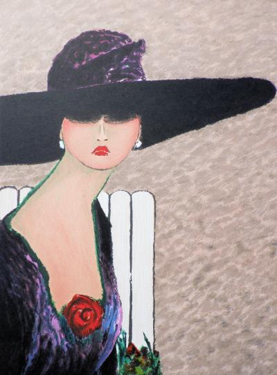 Ramon DILLEY : Elégante à Deauville - Lithographie originale signée au crayon 2