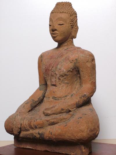 Thaïlande - Bouddha en terre cuite, XVI/XVIIe siècle 2