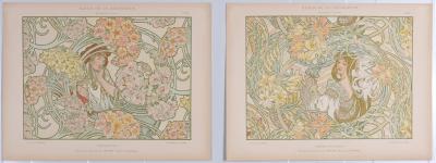 Alfons MUCHA - Byzantine & Langage des Fleurs, cira 1900 - Ensemble de deux lithographies 2