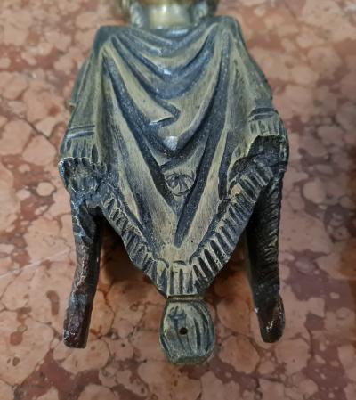 Paire de cariatides en appliques en bronze à patine dorée, milieu du XXe siècle 2