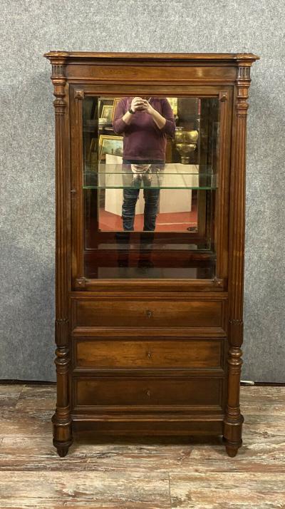 Maison Krieger Paris : Vitrine de magasin en palissandre de style Empire, époque Napoléon III 2