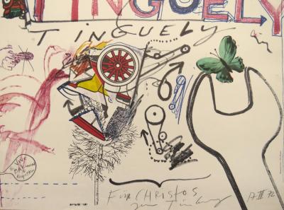 Jean TINGUELY - Maschinen - Plastiken, 1972 - Affiche originale signée et dédicacée 2