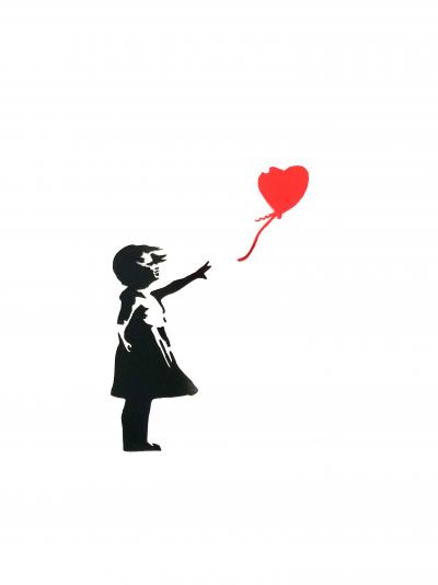 Banksy (d’après) - Girl with ballon - Pochoir