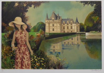 Robert VERNET-BONFORT - Château d’Azay Le Rideau, c. 1980 - Lithographie originale signée 2