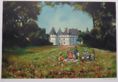 Robert VERNET BONFORT - Château de Chaumont, c. 1980 - Lithographie originale signée 2