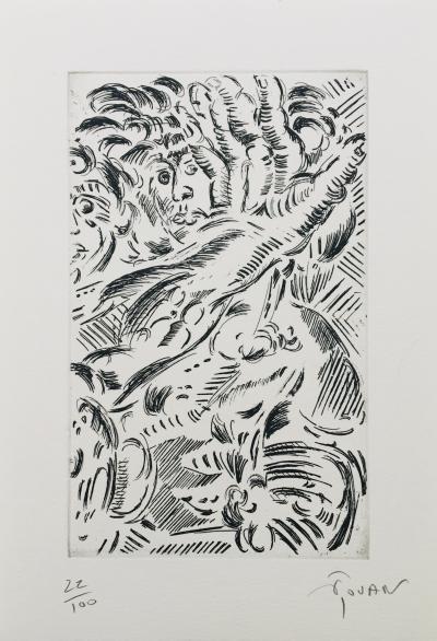 François ROUAN - La figure du rond, 1992 - Eau-forte originale signée au crayon 2