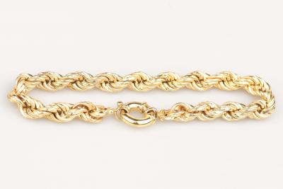 Bracelet en or jaune 18 carats. Maille corde