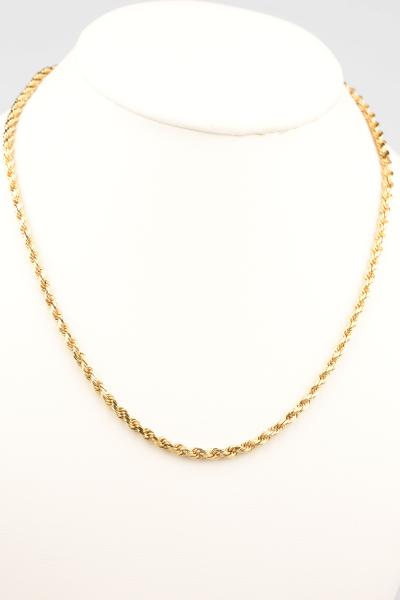 18 karat yellow gold necklace. Rice grain mesh 2
