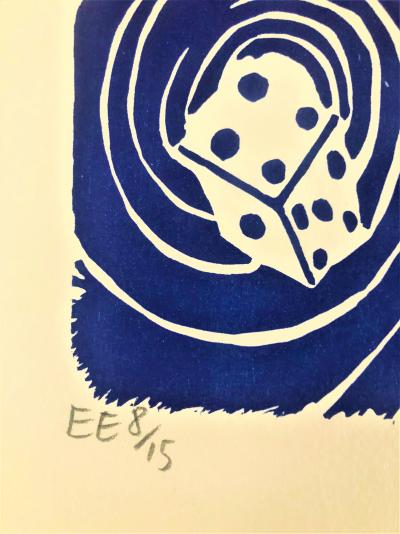 Hervé Di ROSA - Le bateau : un coup de dés, 2021 - Bois gravé original signé au crayon 2