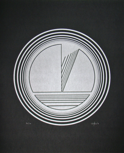 Friedrich GEILER - Composition concrète, 1974 - Linogravure originale signée, datée et numérotée 2