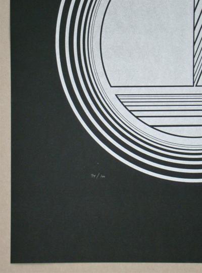 Friedrich GEILER - Composition concrète, 1974 - Linogravure originale signée, datée et numérotée 2
