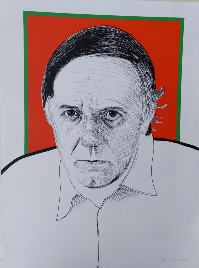 Roger RAVEEL  - Autoportrait (1972) - Sérigraphie originale signée au crayon 2