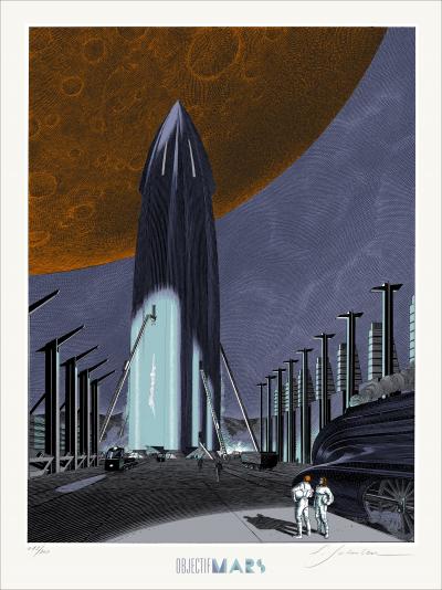 François SCHUITEN - Objectif Mars, 2021 - Serigrafía firmada al lapiz