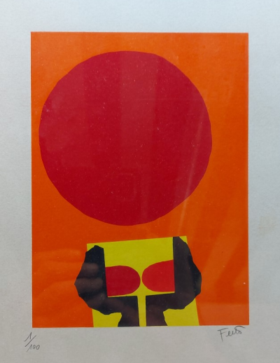 Luis Feito  - Composition orange - Lithographie originale signée au crayon 2