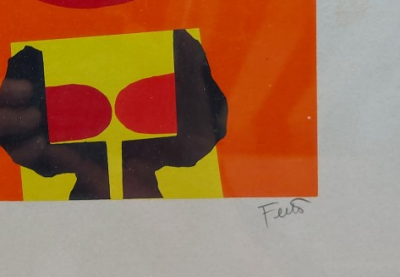 Luis Feito  - Composition orange - Lithographie originale signée au crayon 2