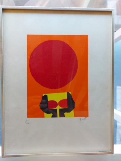 Luis Feito  - Composition orange - Lithographie originale signée au crayon 2