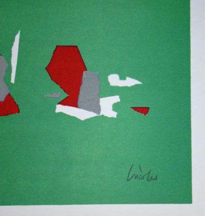 Nicolas DE STAËL ( after ) - Composition fond vert, 1958 - Lithographe signed 2
