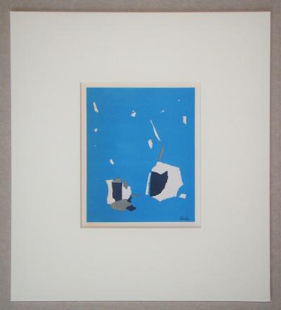 Nicolas DE STAËL ( after ) - Composition fond bleu ciel, 1958 - Lithographe signed 2