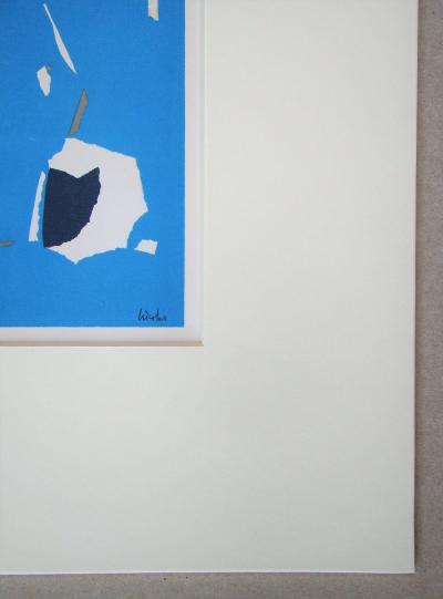Nicolas DE STAËL ( after ) - Composition fond bleu ciel, 1958 - Lithographe signed 2