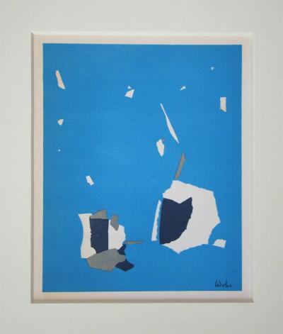Nicolas DE STAËL ( after ) - Composition fond bleu ciel, 1958 - Lithographe signed 2