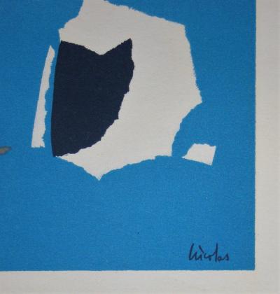 Nicolas DE STAËL ( after ) - Composition fond bleu ciel, 1958 - Lithographe signed 2