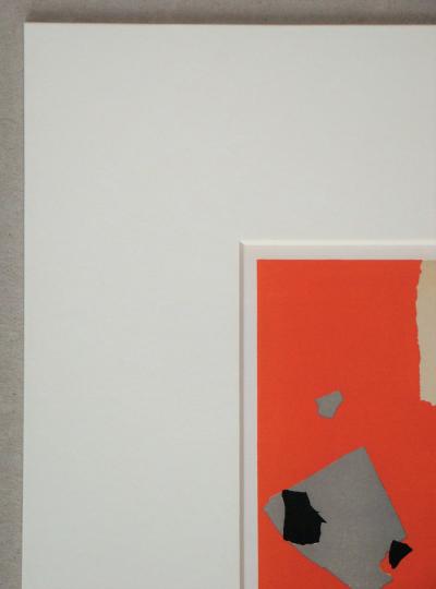 Nicolas DE STAËL (after) - Composition fond orange, 1958 - Lithographe signed and dated 2