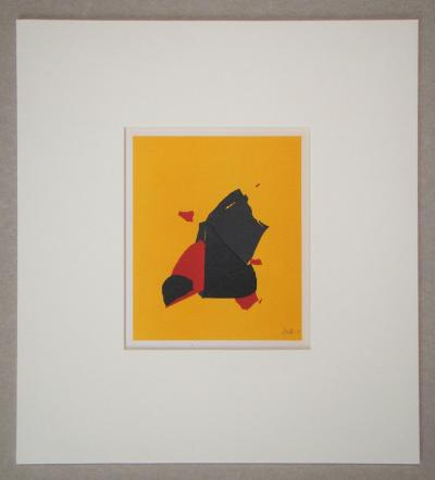 Nicolas DE STAËL (after) - Composition fond jaune, 1958 - Lithograph signed and dated 2
