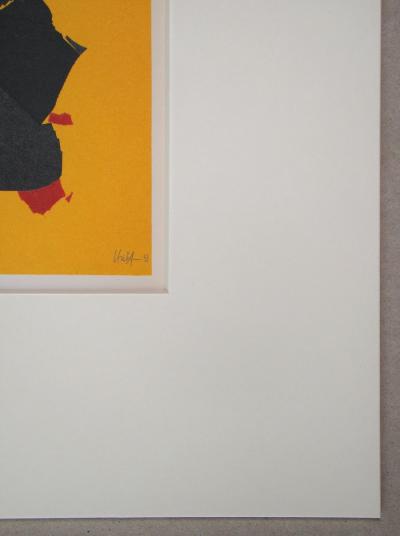 Nicolas DE STAËL (after) - Composition fond jaune, 1958 - Lithograph signed and dated 2