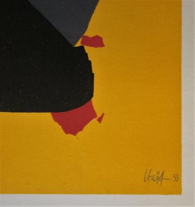Nicolas DE STAËL (after) - Composition fond jaune, 1958 - Lithograph signed and dated 2