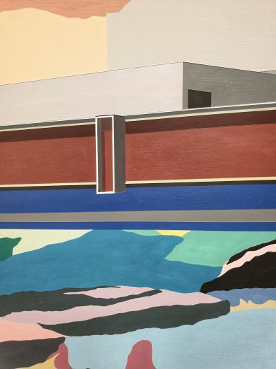 Marion SAGON - Factory and Sea Sunset, 2021 - Acrylique sur bois 2