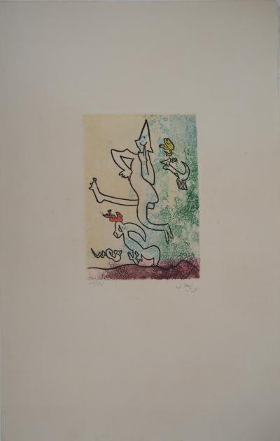 Roberto MATTA : Personnages joyeux- Gravure originale signée 2