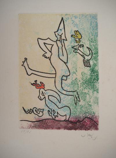Roberto MATTA : Personnages joyeux- Gravure originale signée 2