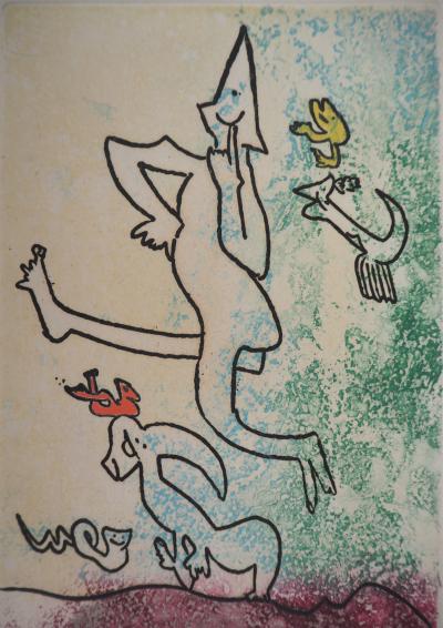 Roberto MATTA : Personnages joyeux- Gravure originale signée 2