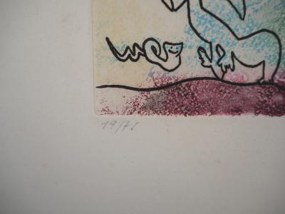 Roberto MATTA : Personnages joyeux- Gravure originale signée 2