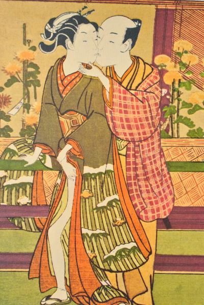 Suzuki HARUNOBU (d’après) : Les Chrysanthèmes, 1961 - Lithographie 2