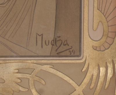 Alphonse MUCHA - Repos de la nuit, 1899 - Lithographie originale 2