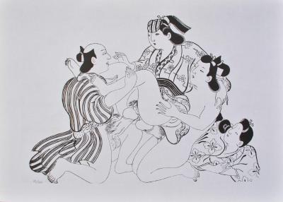 Jihei SUGIMURA (d’après) : le trio, 1961, Lithographie érotique 2