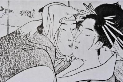 Chokosaï Yeïsho (d’après) : Au naturel - Lithographie érotique, 1961 2