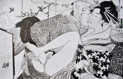 Chokosaï Yeïsho (d’après) : Au naturel - Lithographie érotique, 1961 2