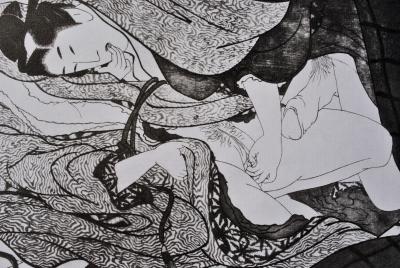 Katsushika Hokusaï (d’après) : Homme abile - Lithographie érotique, 1961 2