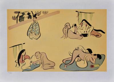 Yanagawa SHIGENOBU (d’après) : Amours à la cours, 1961 - Lithographie érotique 2