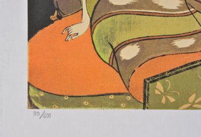 Isoda KORYUSAÏ (d’après) : Trio sous la couette - Lithographie érotique, 1961 2
