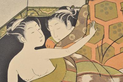 Isoda KORYUSAÏ (d’après) : Trio sous la couette - Lithographie érotique, 1961 2