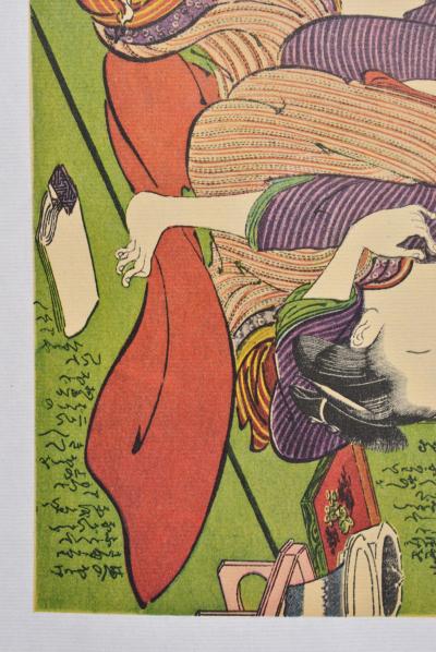Kitagawa UTAMARO (d'après) : Amour de printemps - Lithographie érotique, 1961 2