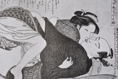 Kitagawa UTAMARO (d’après) : Plaisir de la Geisha, 1961 - Lithographie érotique 2