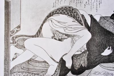 Kitagawa UTAMARO (d’après) : Plaisir de la Geisha, 1961 - Lithographie érotique 2