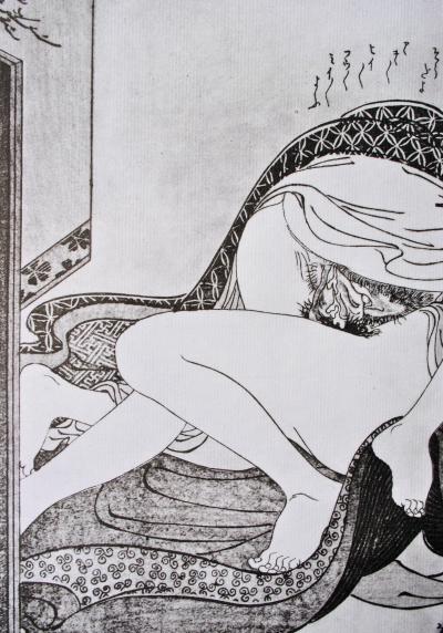 Kitagawa UTAMARO (d’après) : Plaisir de la Geisha, 1961 - Lithographie érotique 2