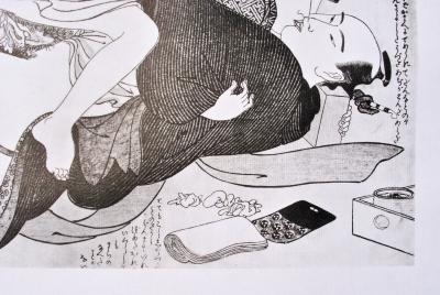 Kitagawa UTAMARO (d’après) : Plaisir de la Geisha, 1961 - Lithographie érotique 2