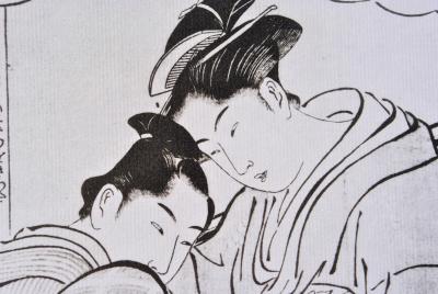 Kitagawa UTAMARO (d’après) : Geisha en robe longue, 1961 - Lithographie 2