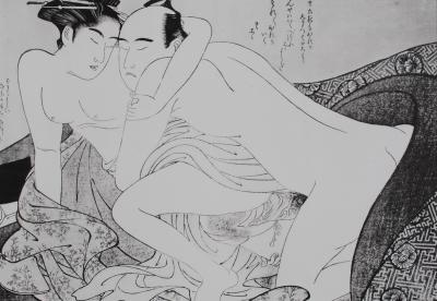 Kitagawa UTAMARO (d’après) : Les Amoureux complices, 1961 - Lithographie érotique